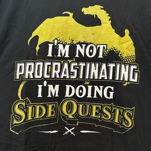 “I’m not procrastinating, I’m doing side quests” funny short sleeve T-shirt - Picture 2 of 4